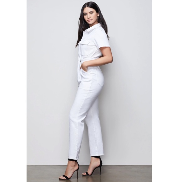 GOOD AMERICAN Denim Fit For Success Jumpsuit In White Size 4 - Picture 9 of 17